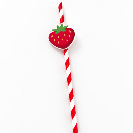 Summer Pimm’s & Strawberries Paper Straw Toppers Pack of 12
