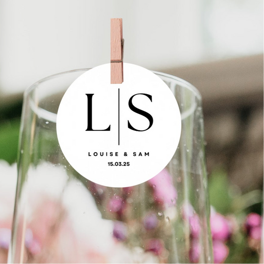 ‘Monogram’ Wedding ’ Edible Drink Toppers