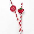 Load image into Gallery viewer, Summer Pimm’s & Strawberries Paper Straw Toppers Pack of 12
