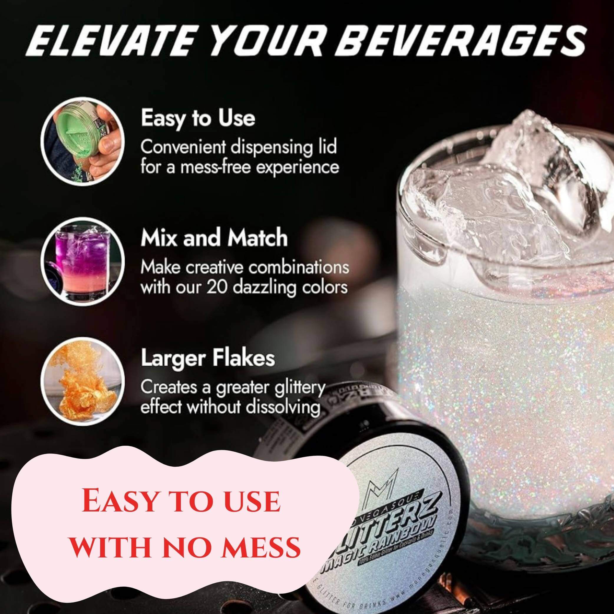 Edible Drink Shimmer - Magic Rainbow Shimmer 10g