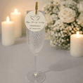 Load image into Gallery viewer, Happy Heavenly Birthday Edible Wafer Drink Toppers with a memorial tag on a flute glass surrounded by candles.
