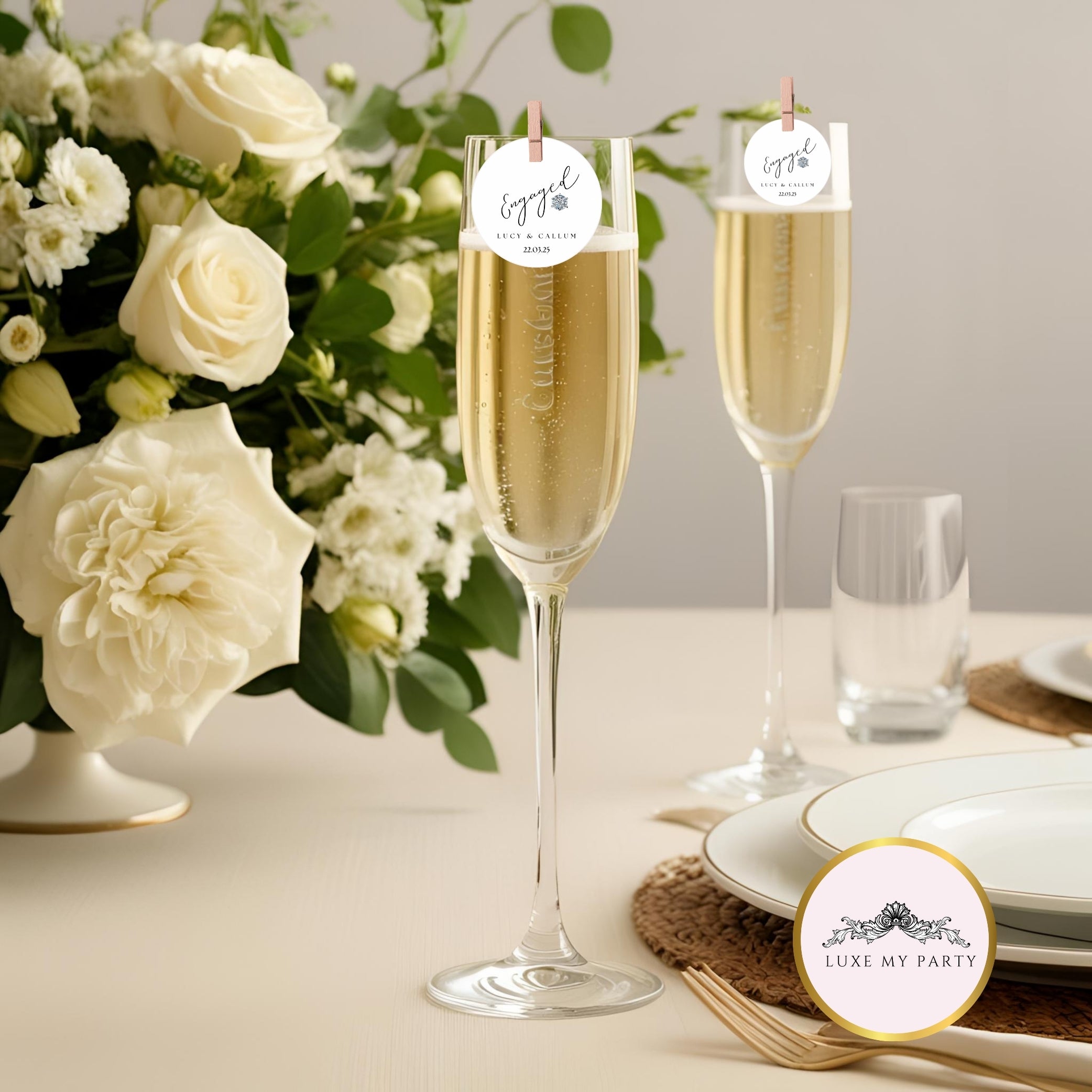 ‘Diamond Engagement’ Edible Drink Toppers