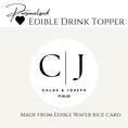 Load image into Gallery viewer, ‘Monogram’ Wedding ’ Edible Drink Toppers
