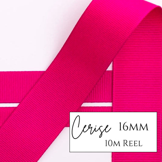 Cerise Grosgrain Ribbon - 16mm x 10metre Reel