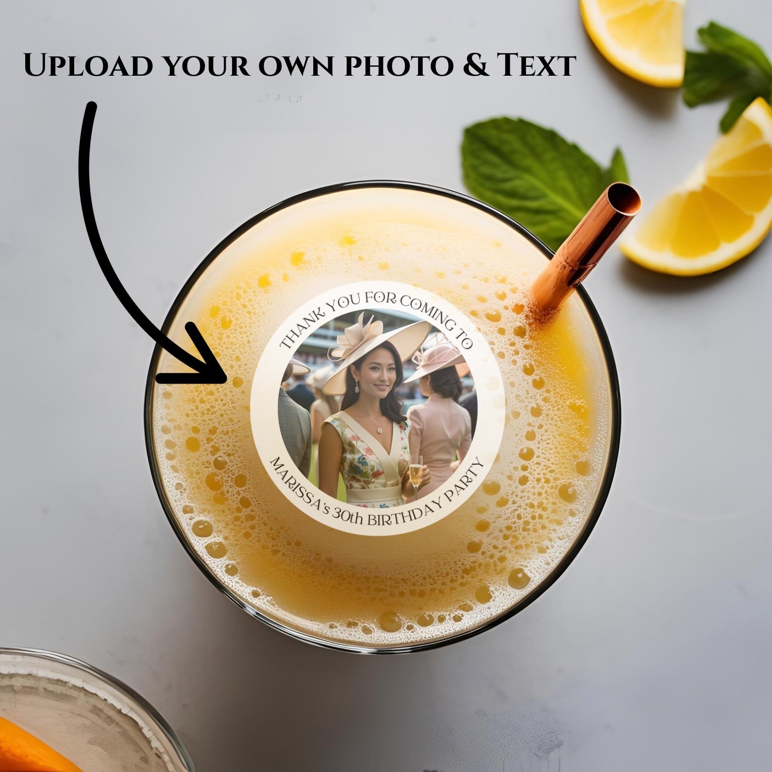 Upload Your Photo Edible Drink Toppers