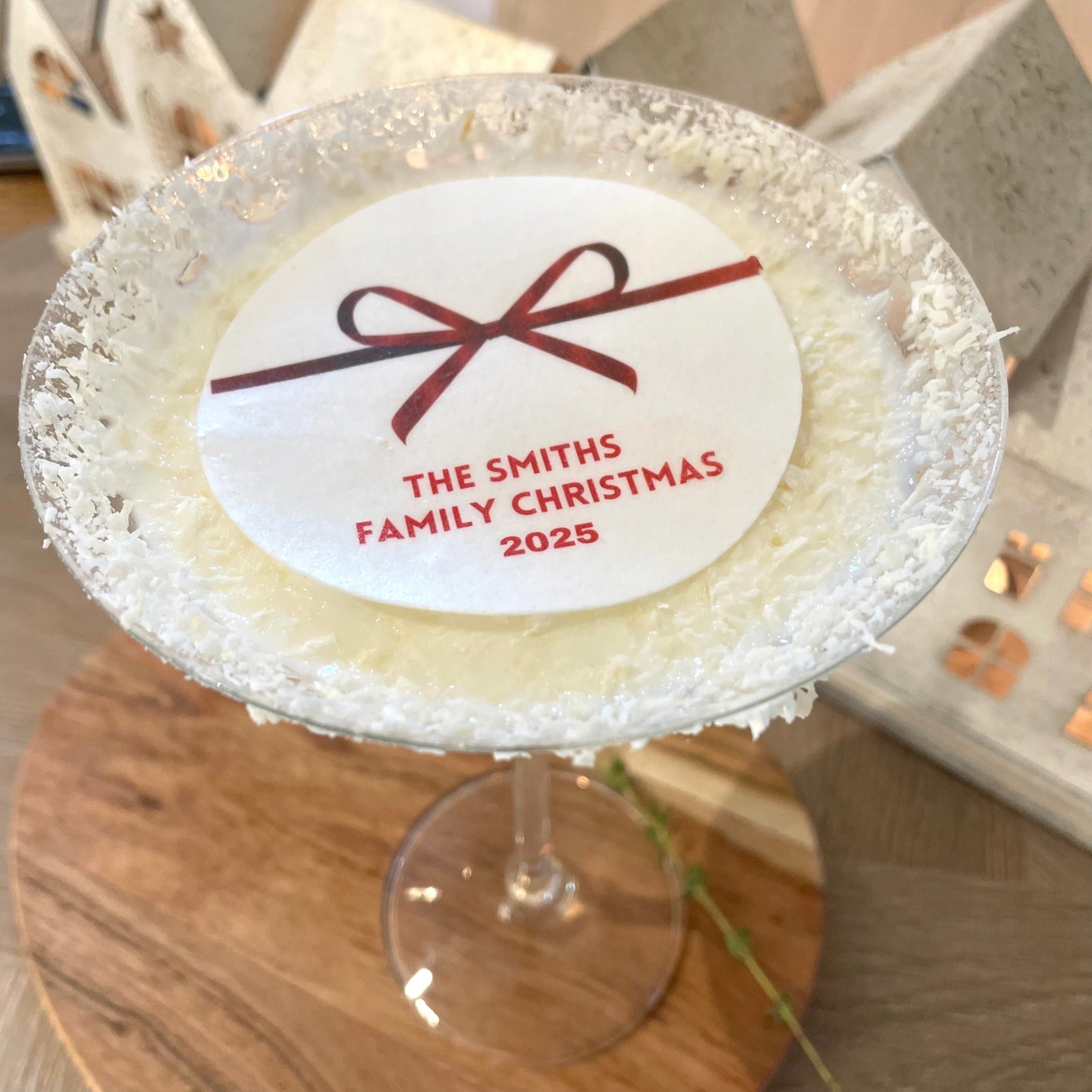 Christmas Ribbon Edible Drink Toppers