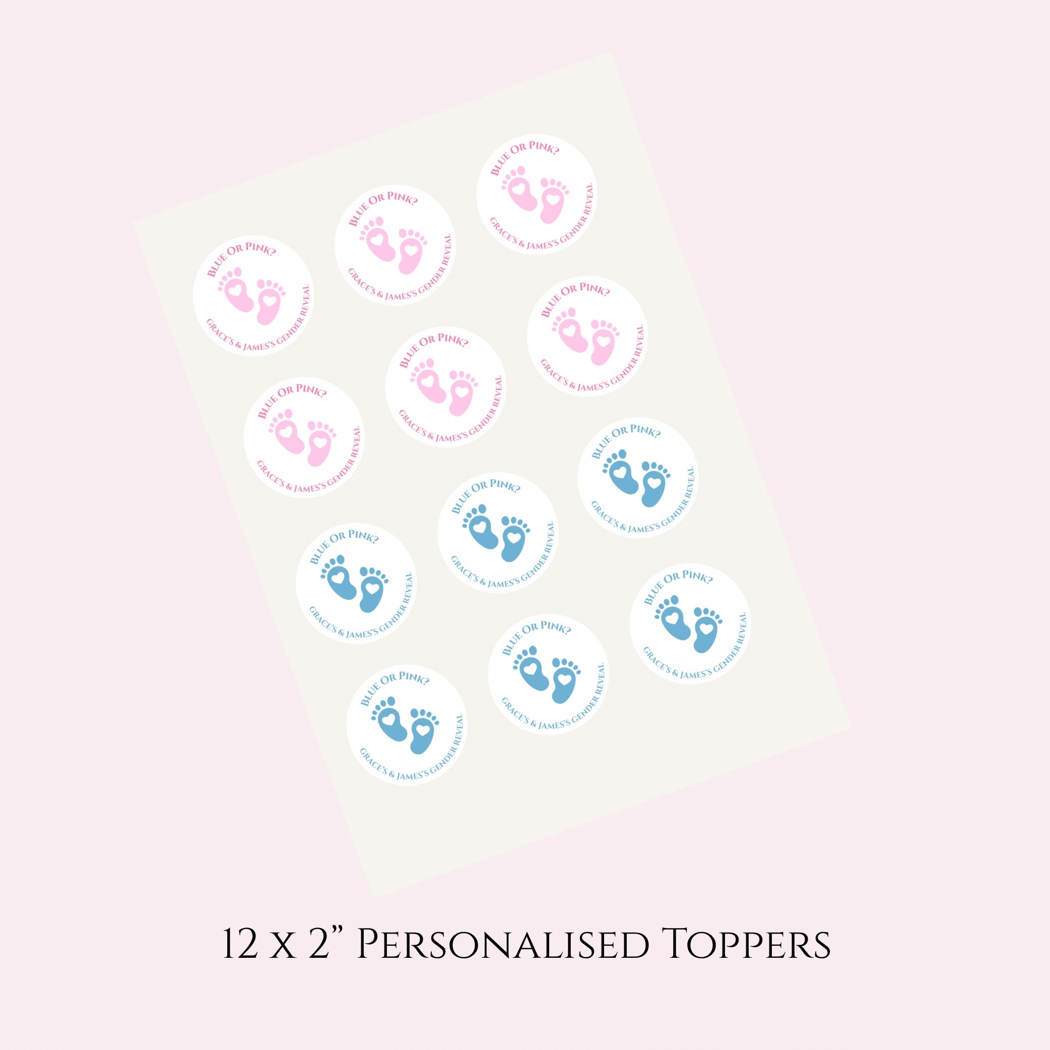 Blue or Pink! What Do You Think? Gender Reveal/ Baby Shower Game -Edible Drink Toppers