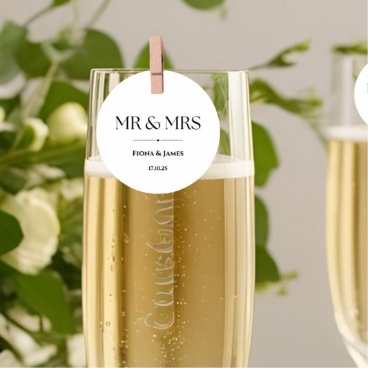 Mr & Mrs’ Wedding ’ Edible Drink Toppers