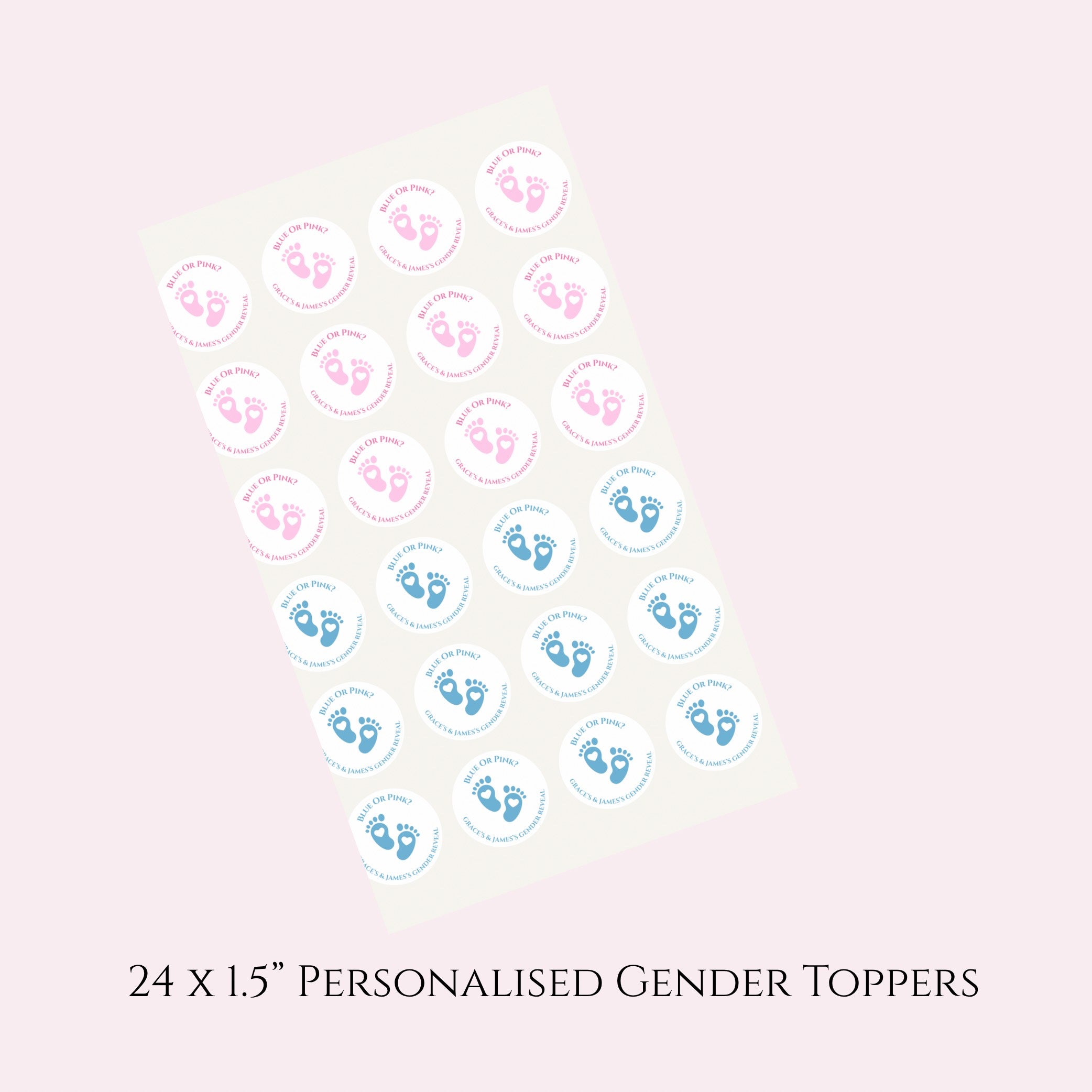 Blue or Pink! What Do You Think? Gender Reveal/ Baby Shower Game -Edible Drink Toppers