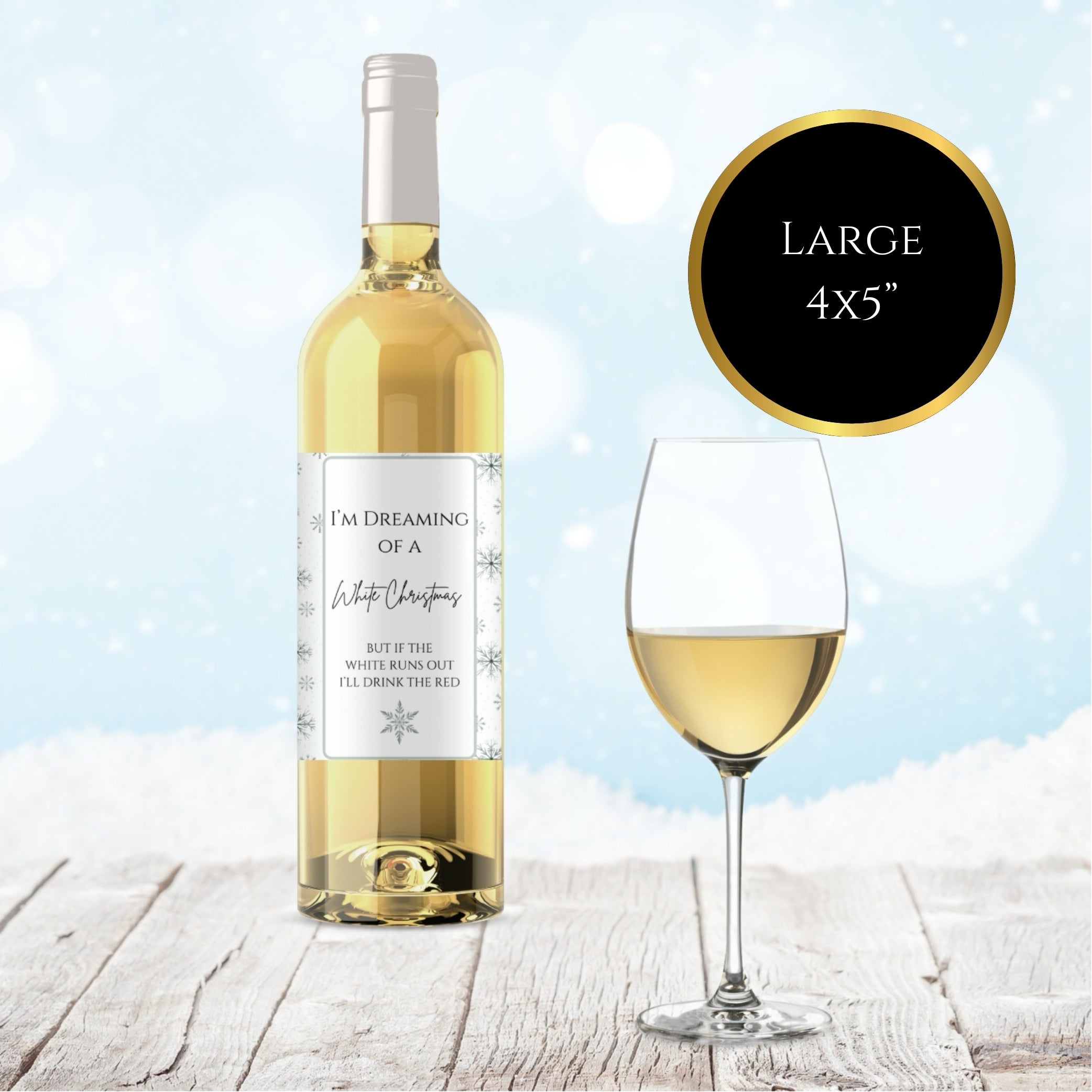 White Christmas Wine Label