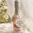 Load image into Gallery viewer, Wedding Pairs Well with bottle charm tag on Freixenet Italian Rosé bottle with champagne flute.
