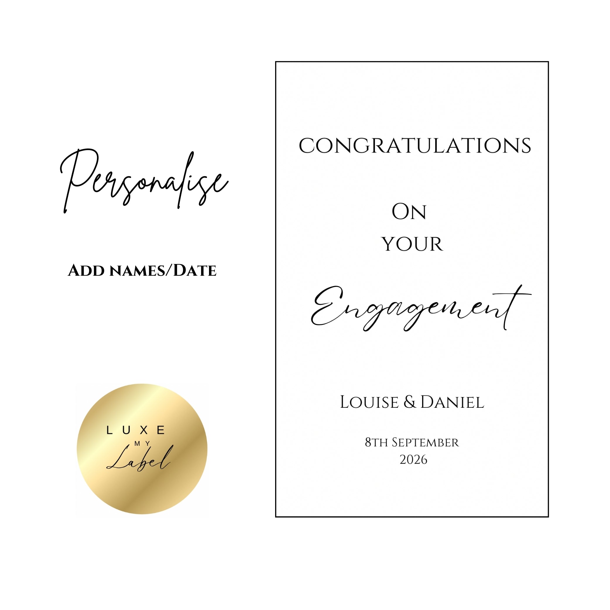 Minimalist Engagement Personalised Wine Label