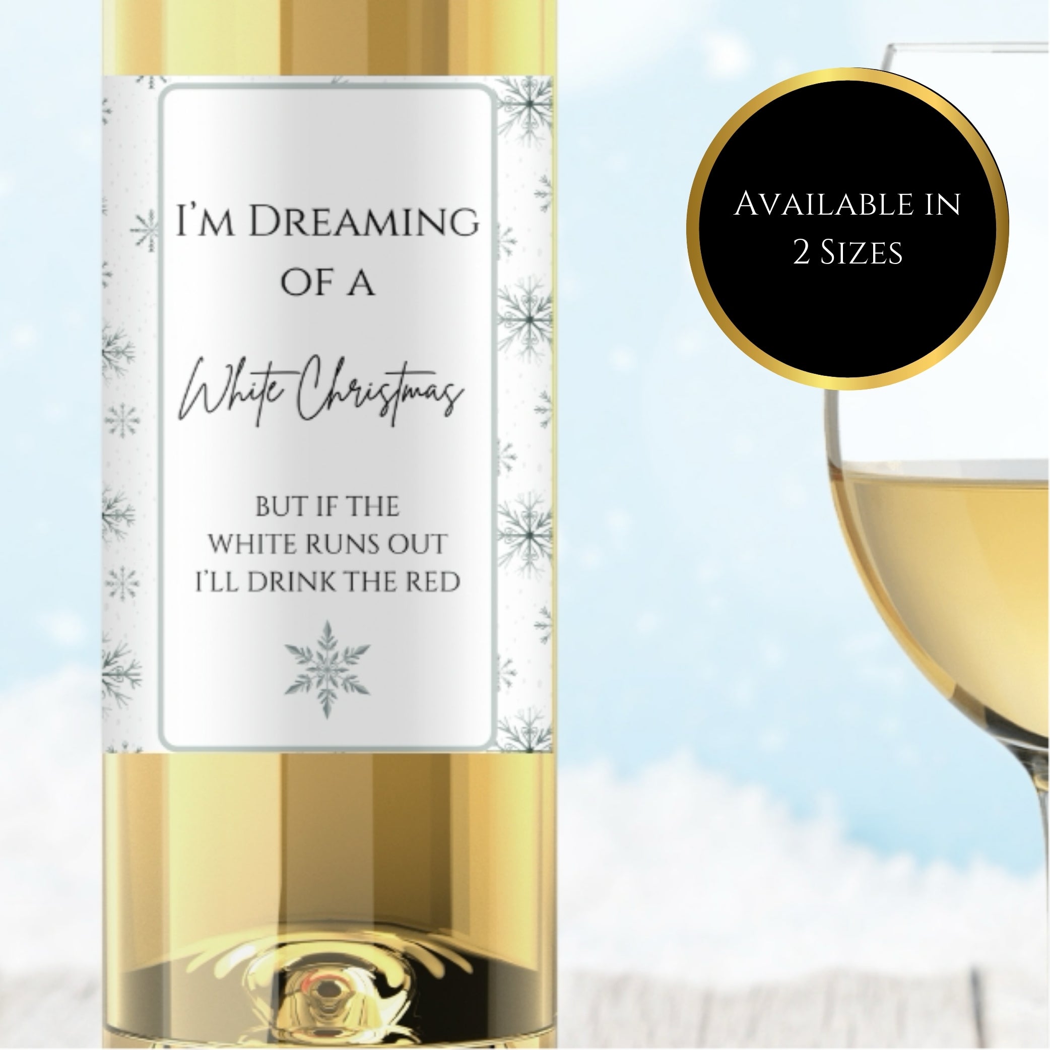 White Christmas Wine Label