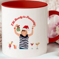 Load image into Gallery viewer, Christmas party mug featuring fun design with holiday drinks and festive text 'I'm Ready To Party' on a red and white mug.
