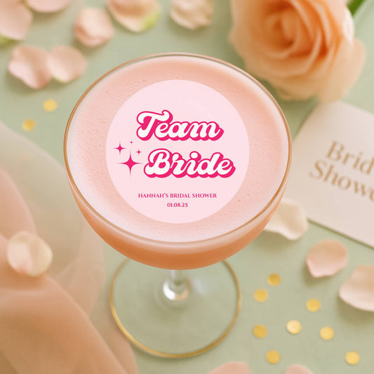 ‘Team Bride Fun’ Bridal Shower Edible Drink Toppers