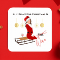 Load image into Gallery viewer, Christmas wine drink coaster featuring a festive design with a holiday theme and playful text about wine.
