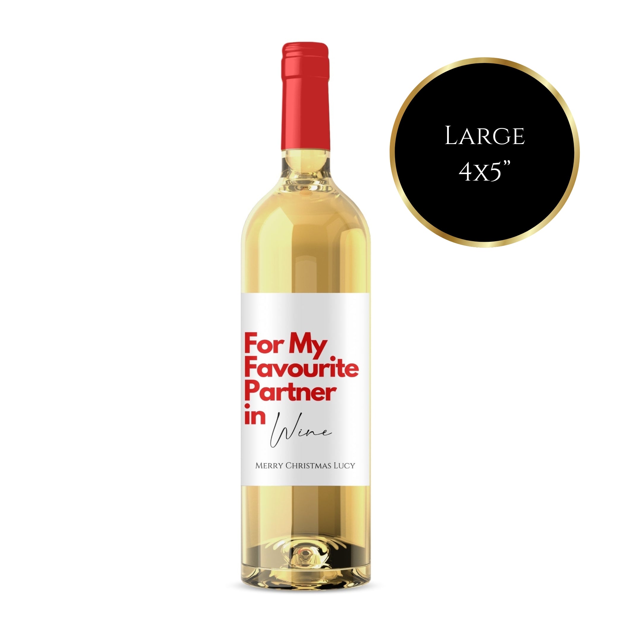 Christmas wine label For My favourite partner in wine