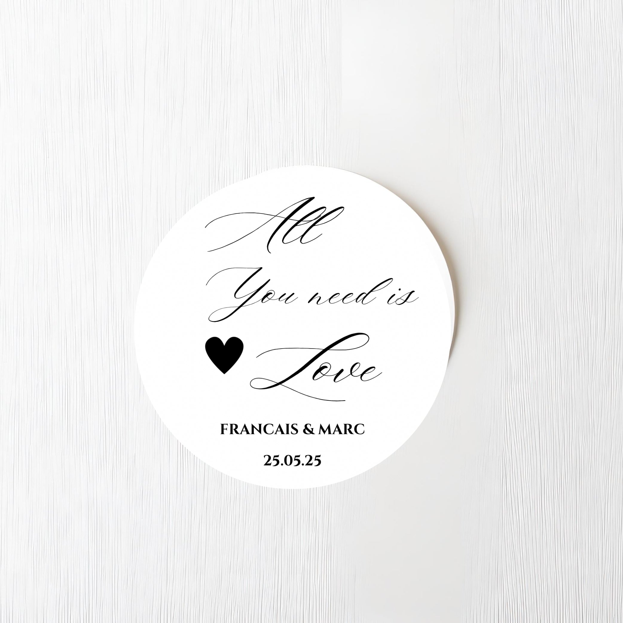 ‘All You Need Is Love’ Wedding Edible Drink Toppers