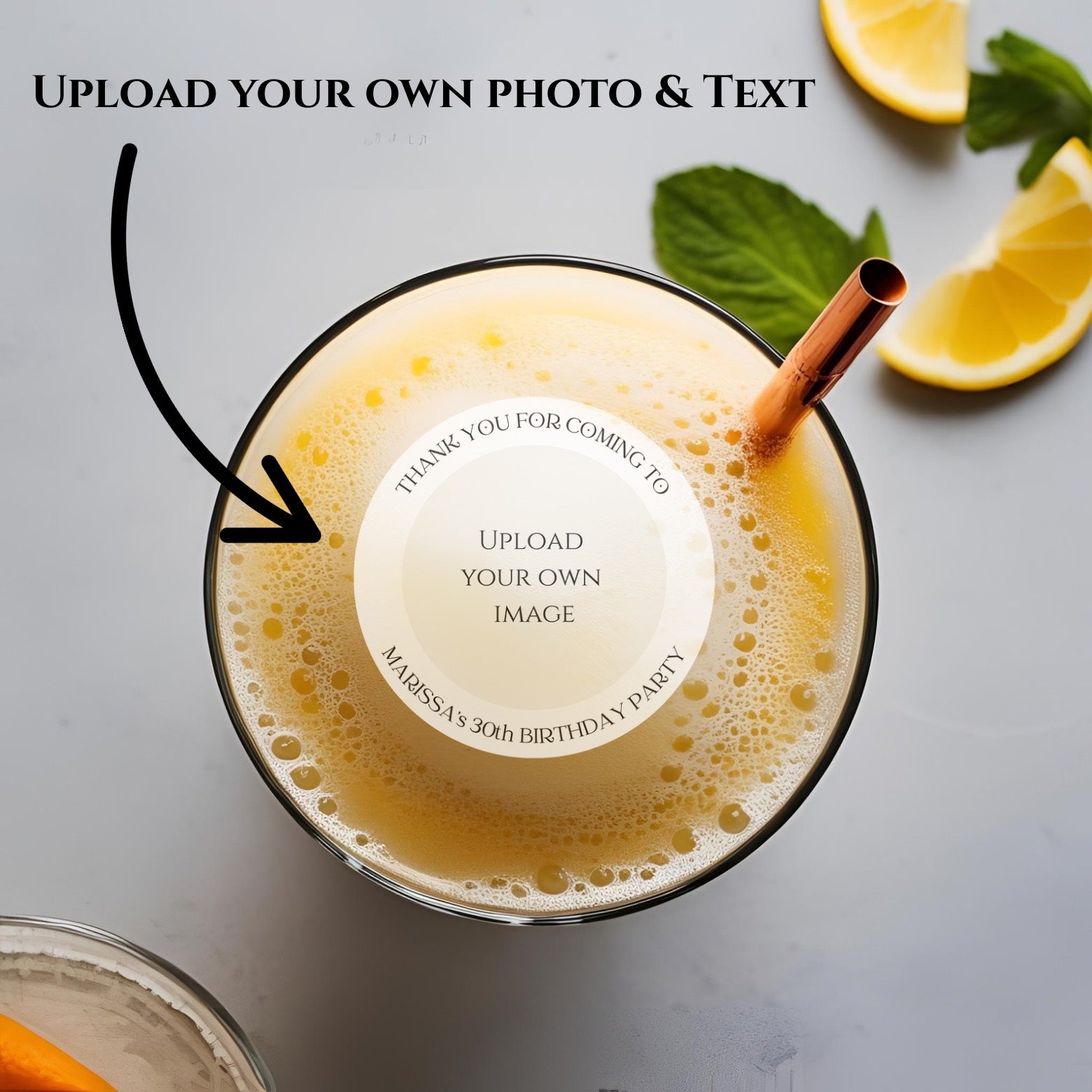 Upload Your Photo Edible Drink Toppers