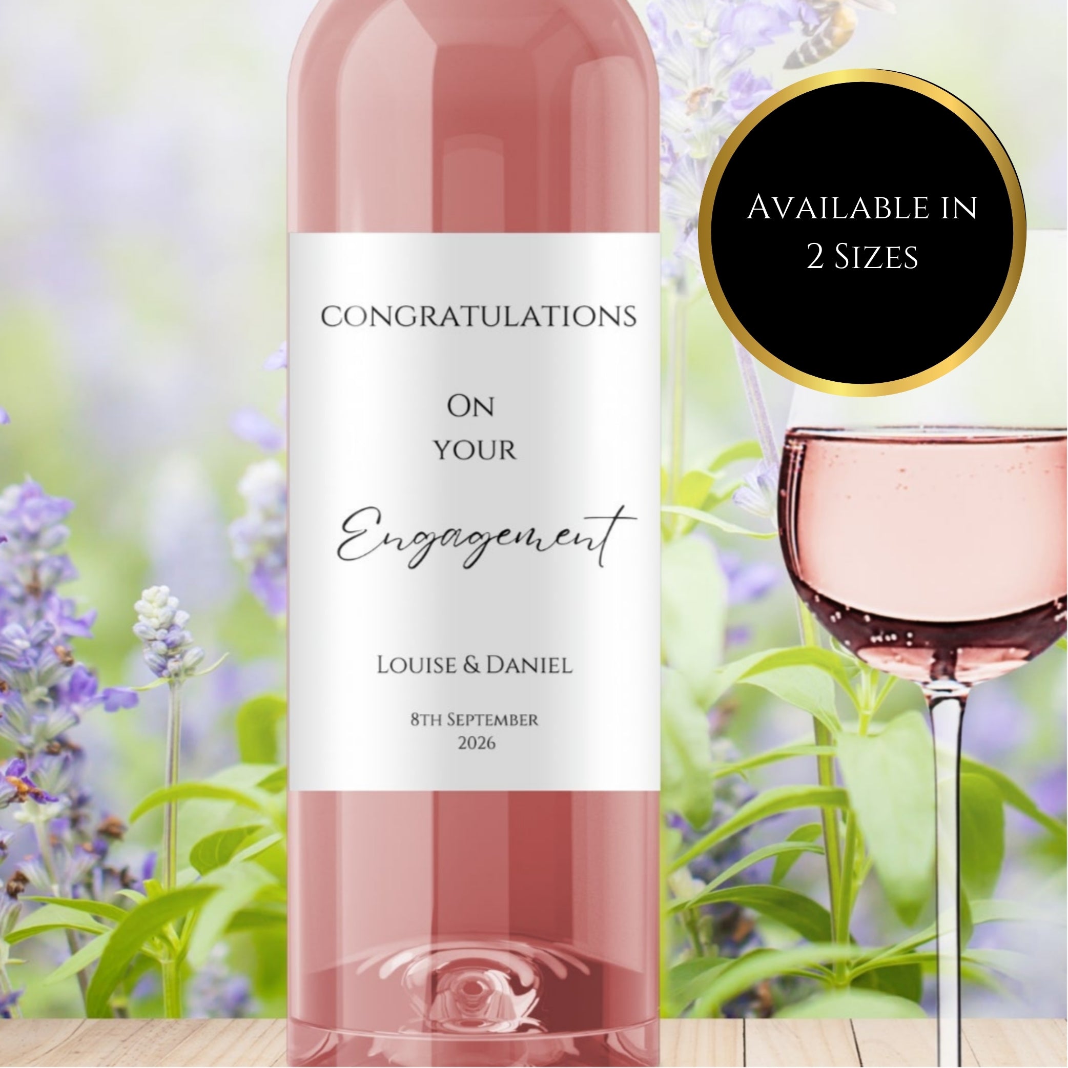 Minimalist Engagement Personalised Wine Label