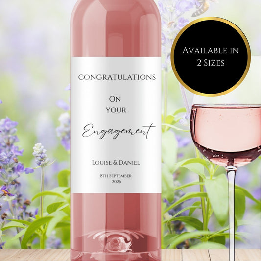 Minimalist Engagement Personalised Wine Label