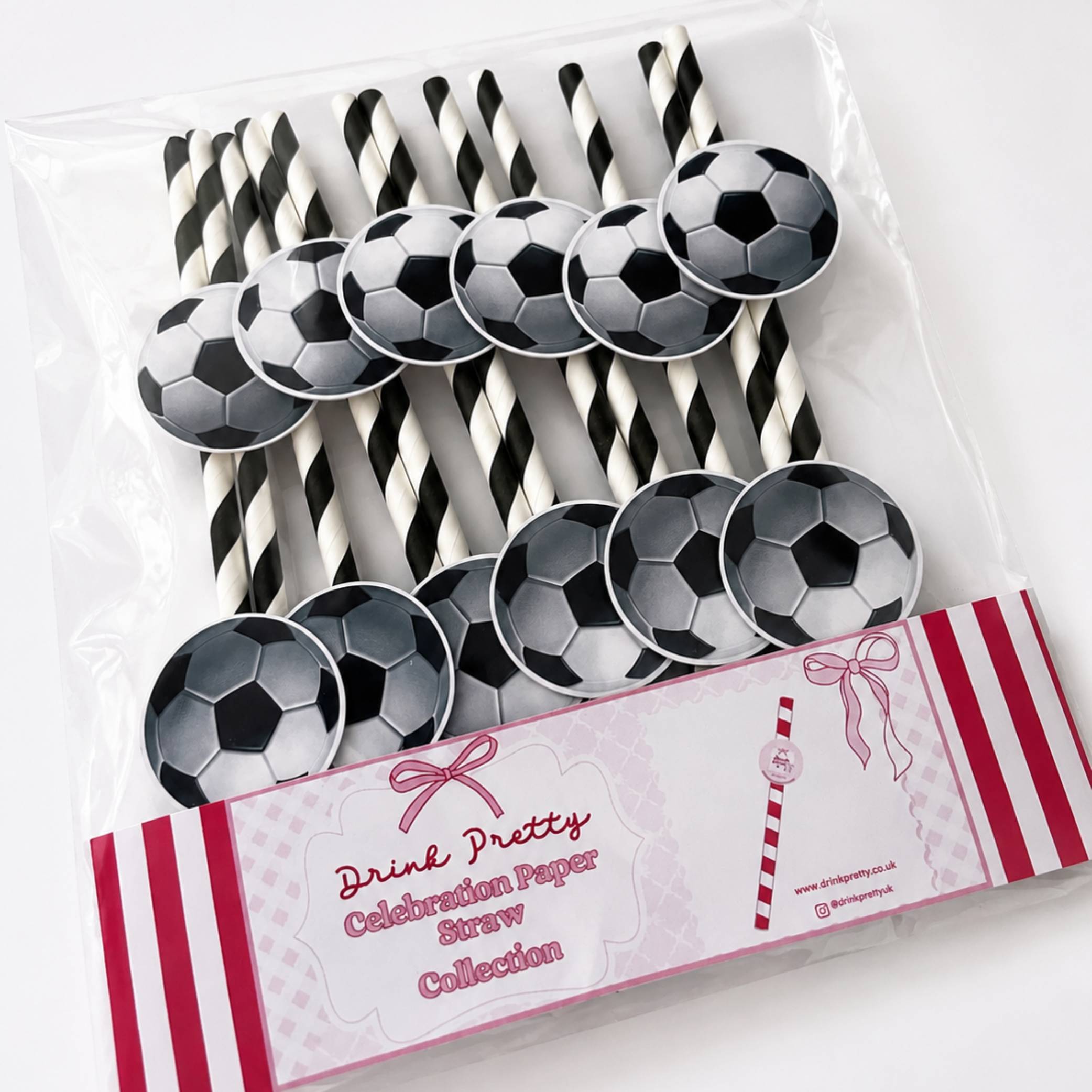 Football Paper Straw Toppers Pack of 12