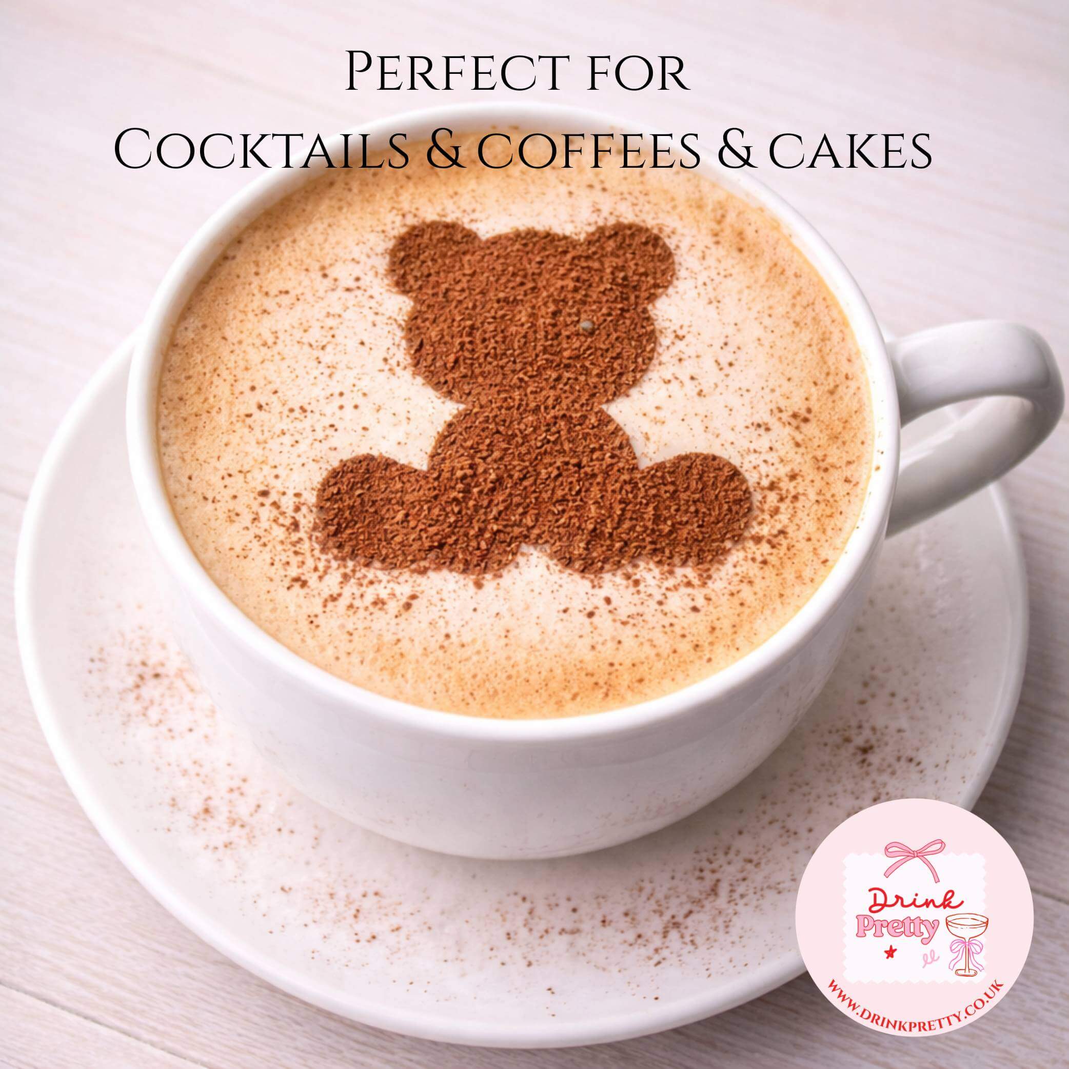 Reusable Stencil Cocktail & Coffee- Teddy Bear