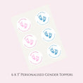 Load image into Gallery viewer, Blue or Pink! What Do You Think? Gender Reveal/ Baby Shower Game -Edible Drink Toppers
