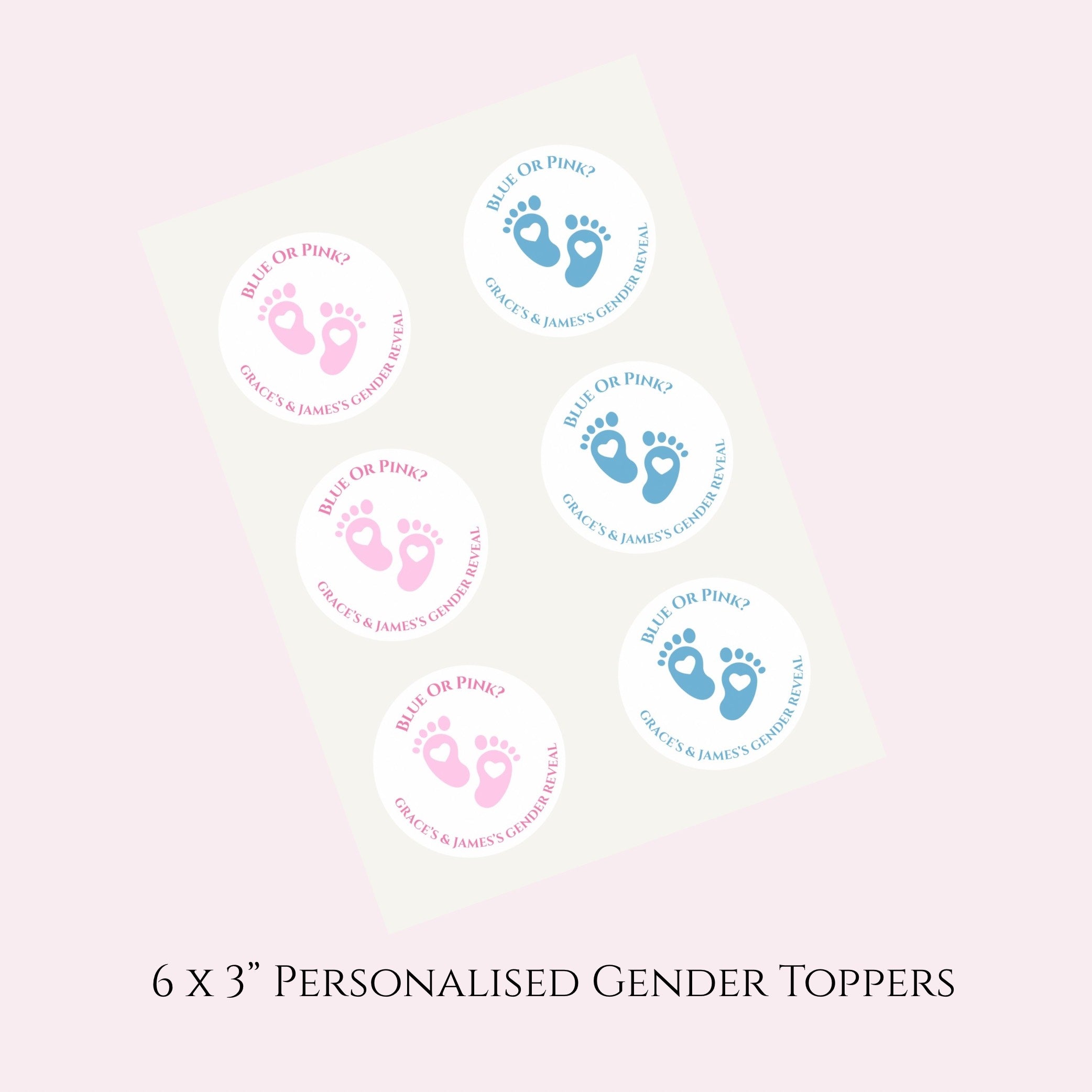 Blue or Pink! What Do You Think? Gender Reveal/ Baby Shower Game -Edible Drink Toppers