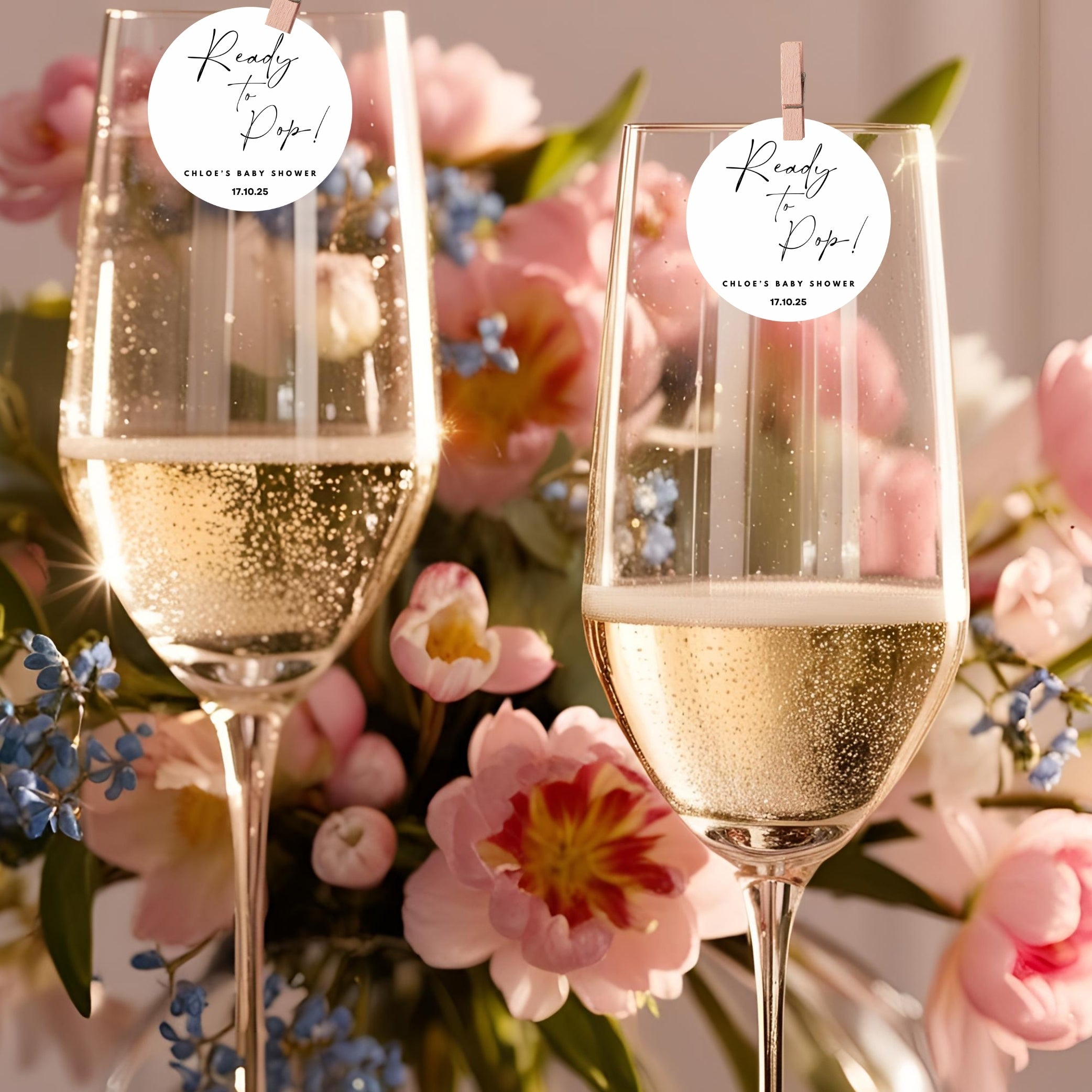 ‘Ready To Pop’ Baby Shower- Edible Drink Toppers