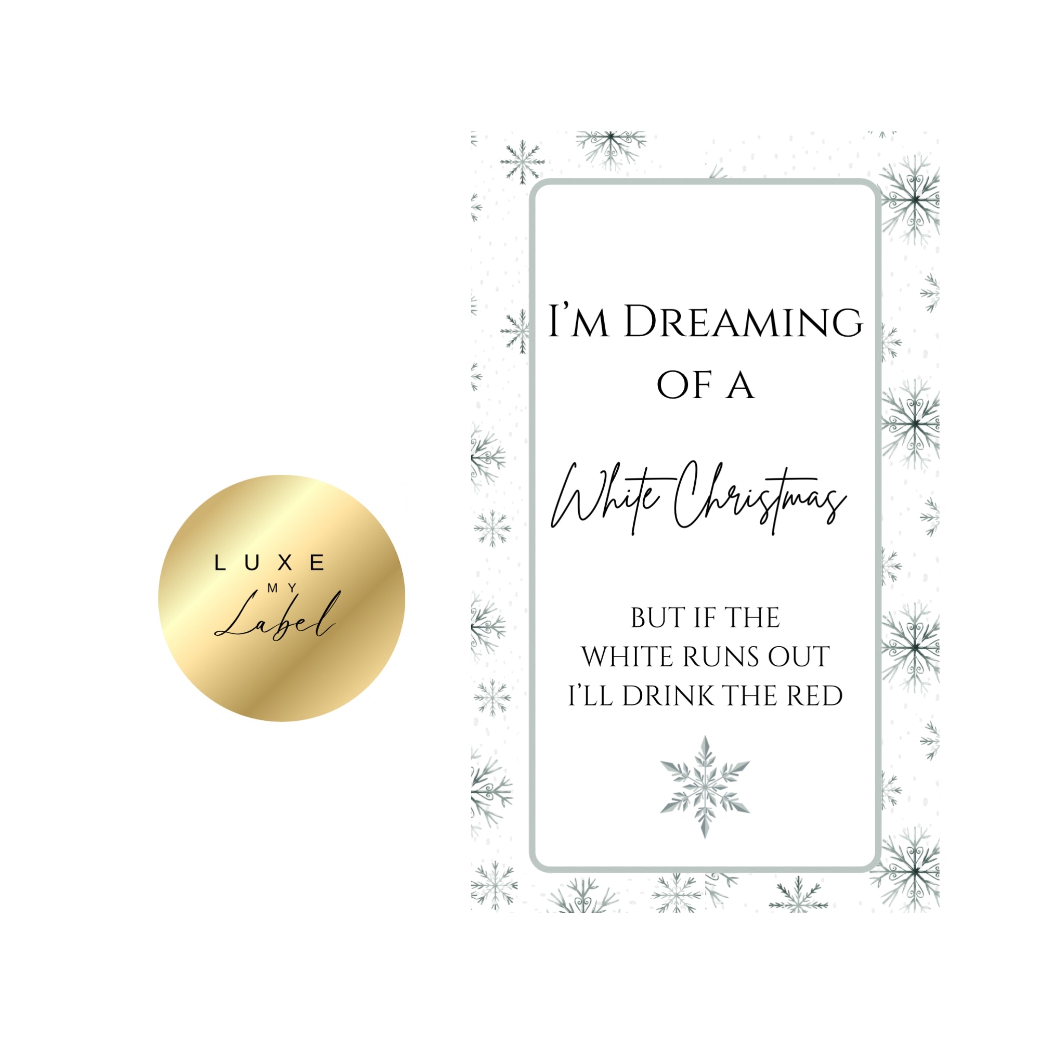 White Christmas Wine Label