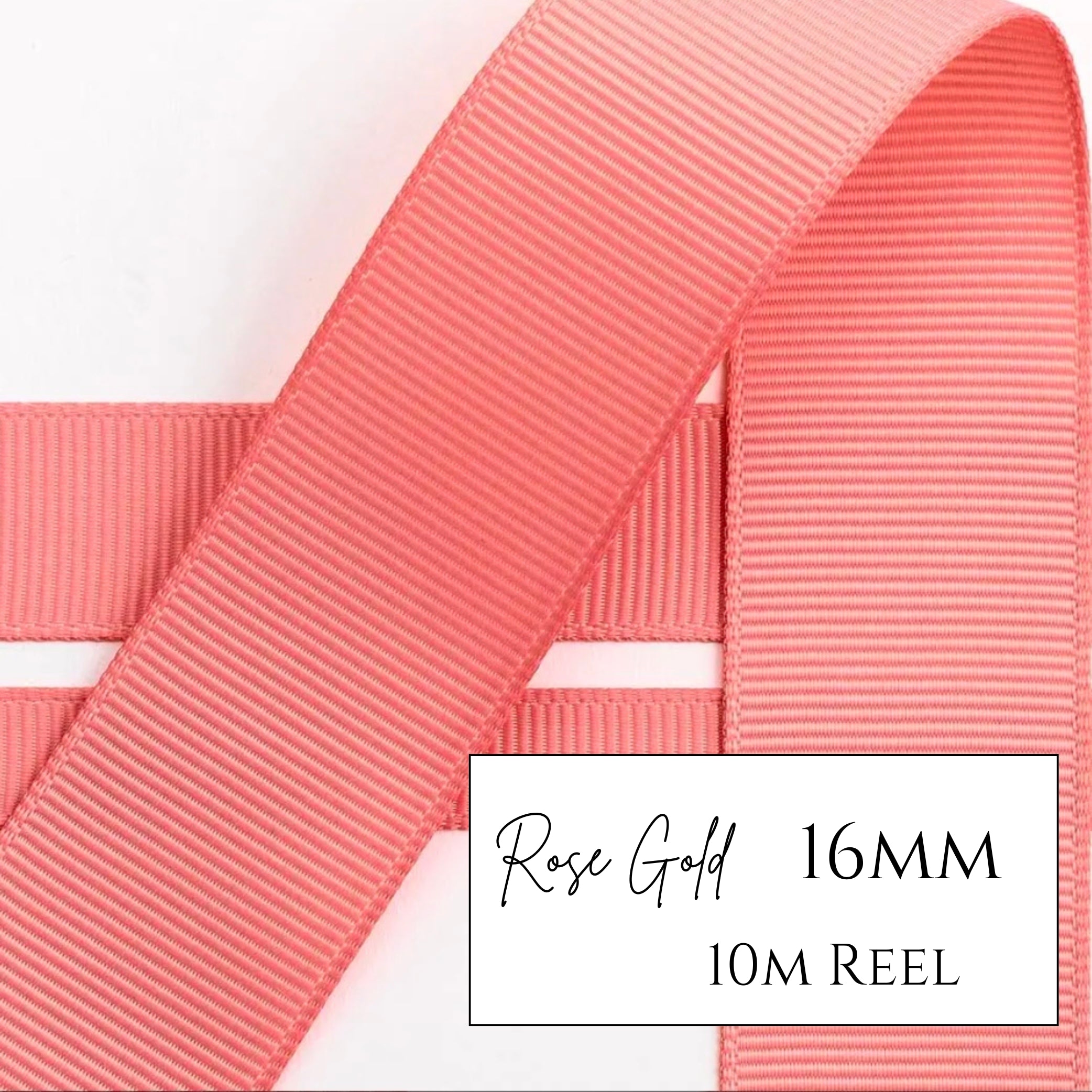 Rose Gold Grosgrain Ribbon - 16mm x 10metre Reel