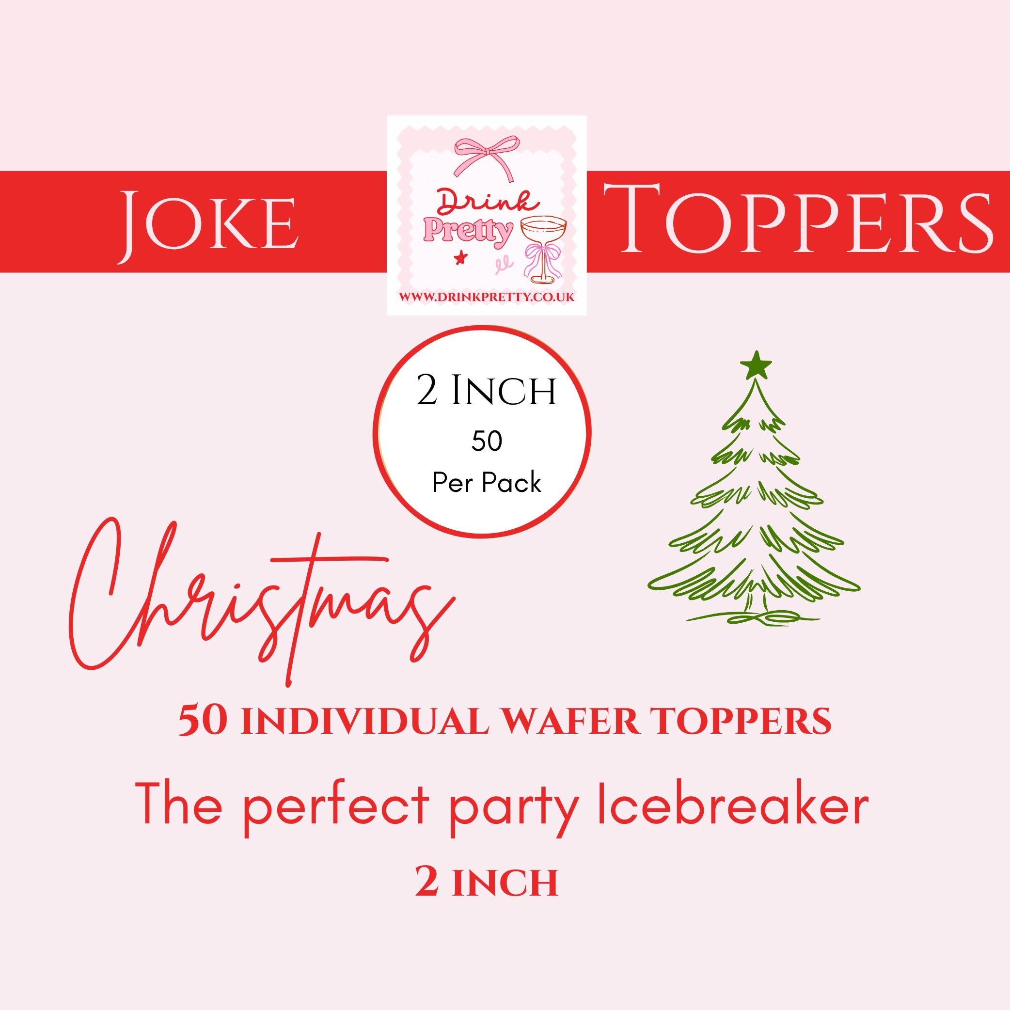 50 Christmas Jokes - Edible Drink Toppers
