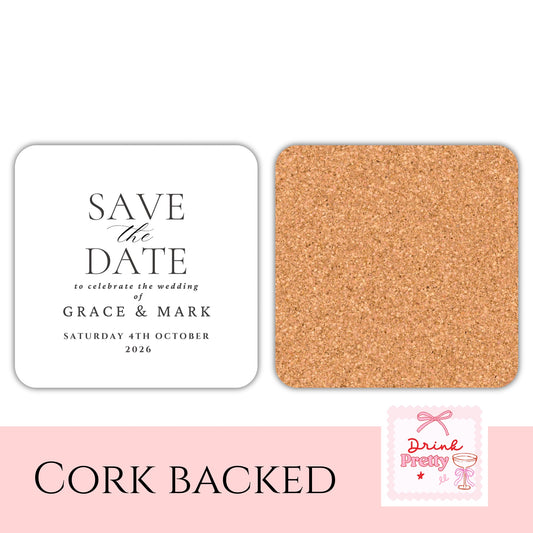 Save The Date Personalised Wedding Coasters