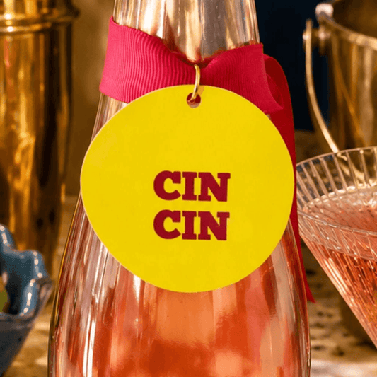 Cin Cin Bottle Charm Gift Tag