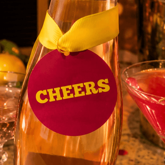 Cheers Bottle Charm Gift Tag