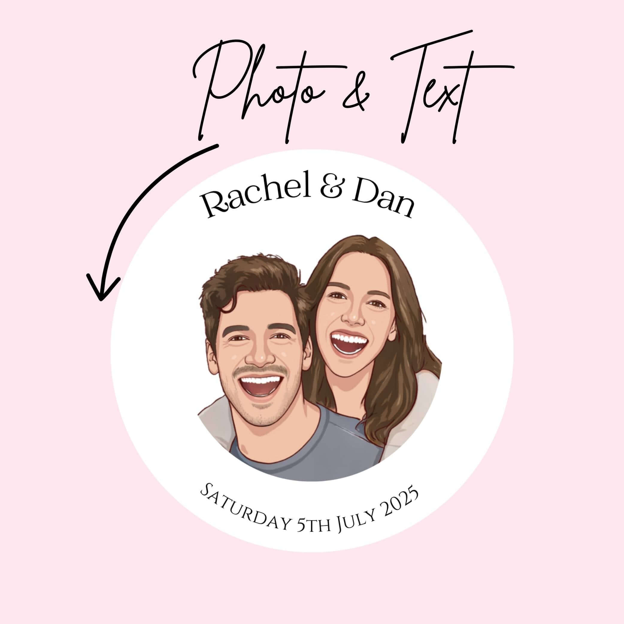 Add photo & text toon toppers