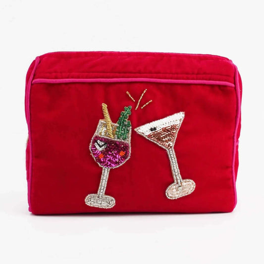 Espresso Martini & Fizz Red Velvet Wash Bag
