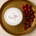 Load image into Gallery viewer, Tis The Season To Get Tipsy edible drink topper on a gold plate with cranberries for stylish holiday cocktails.
