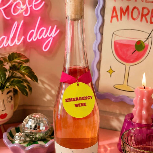 Emergency Wine Bottle Charm Gift Tag